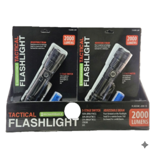 2000 Lumen Rechargeable Focus Black Flashlight, 10 per Display - Image 2