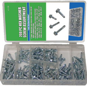 200 Pc. Hex Washer Screw Assortment Set - Image 2