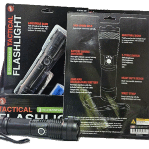2000 Lumen Rechargeable Focus Black Flashlight, 10 per Display - Image 1