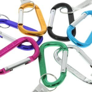 60-Piece Display: Aluminum Key Ring Carabiners - 3-1/4" x 8mm, Assorted Colors - Image 2
