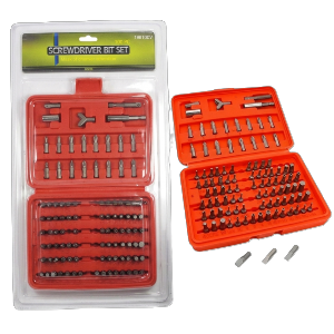 100 Pc. Chrome Vanadium Security and Tamper Proof Bit Set, Sold in Units of 3