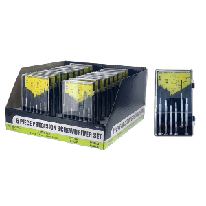 6 Piece Precision Screwdriver Set in Box, 18 per Display