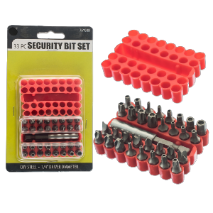 33Pc Security Bit & Magnetic Extension Set, Includes 32 Bits & 1 Bit Extension, Sold in Units of 12