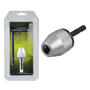 Keyless Conversion Chuck Adapter for Power Impact Driver - 1/4" Capacity, Sold in Units of 12