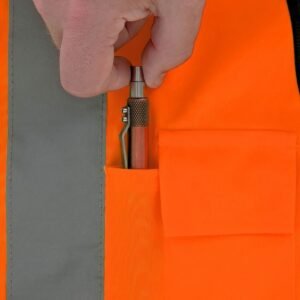 High-Visibility Neon Orange Safety Vest 24.1/2" X 28.3/4"", 2" Reflective Strips, Large Size (ANSI/ISEA 107-2020 Class 2), Sold in Units of 10 - Image 2