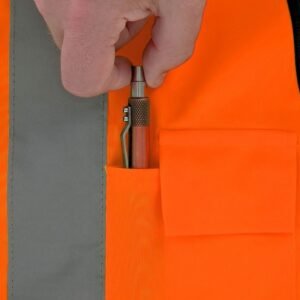 High-Visibility Neon Orange Safety Vest 26" X 28.3/4", 2" Reflective Strips, XL Large Size (ANSI/ISEA 107-2020 Class 2), Sold in Units of 10 - Image 3