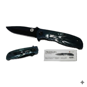 4"/ 7.25" Spring Assisted Soldier in Combat Design Drop Point Pocket Knife with Clip, Sold in Units of 4