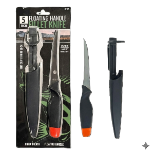 10 1/2" /5" Blade Floating Fillet Knife with Belt Clip & Knife Lock, Sold in Units of 12