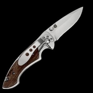 3 1/4" Frame Lock Clip Point Titanium Coated Blade with Rosewood Handle Pocket Knife & Pocket Clip, Sold in Units of 12 - Image 2
