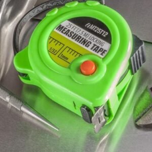 25'/1" Locking Measuring Tape SAE/Metric W/ Belt Clip, Assorted Colors, 12 per Display - Image 3