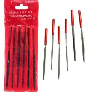 6-piece Fine Cut Needle File Set with Dipped Handle (2MM X 100MM), Sold in Units of 10 - Image 1