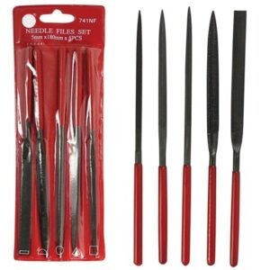 5-Piece Set: 7" Medium Cut Needle Files with Dipped Handle (5mm x 180mm), Sold in Units of 10 - Image 1