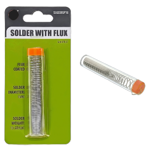 Solder with Flux, 10 gm 1 mm Dia, SN Stannum TiN : 63% lead (PB): 37%., Sold in Units of 10