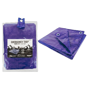 10'x10' Blue Tarp with 24 Metal Grommets, 50 GSM Poly Woven Plastic, Sold in Units of 24