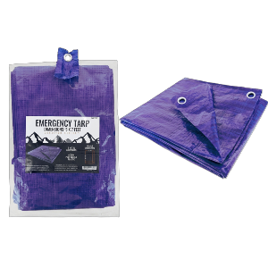 5'x7' Blue Tarp With 6 Metal Grommets, 50GSM Poly Woven Plastic, Sold in Units of 48